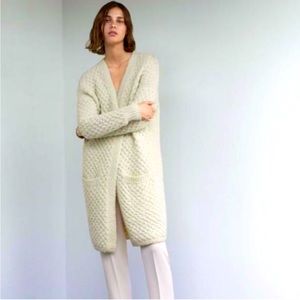 Vince honeycomb yak wool long cardigan sweater